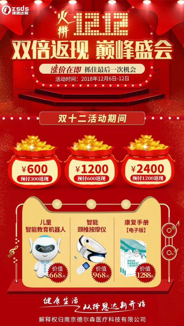 经颅磁刺激仪多少钱？火拼双十二，双倍返现，您有2400元待领取